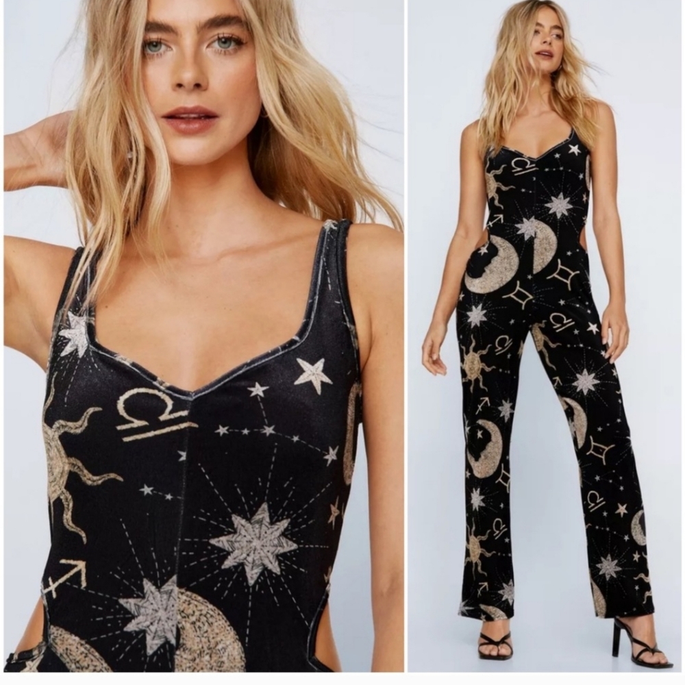 ✨Celestial Cosmic Print Velvet Jumpsuit✨
